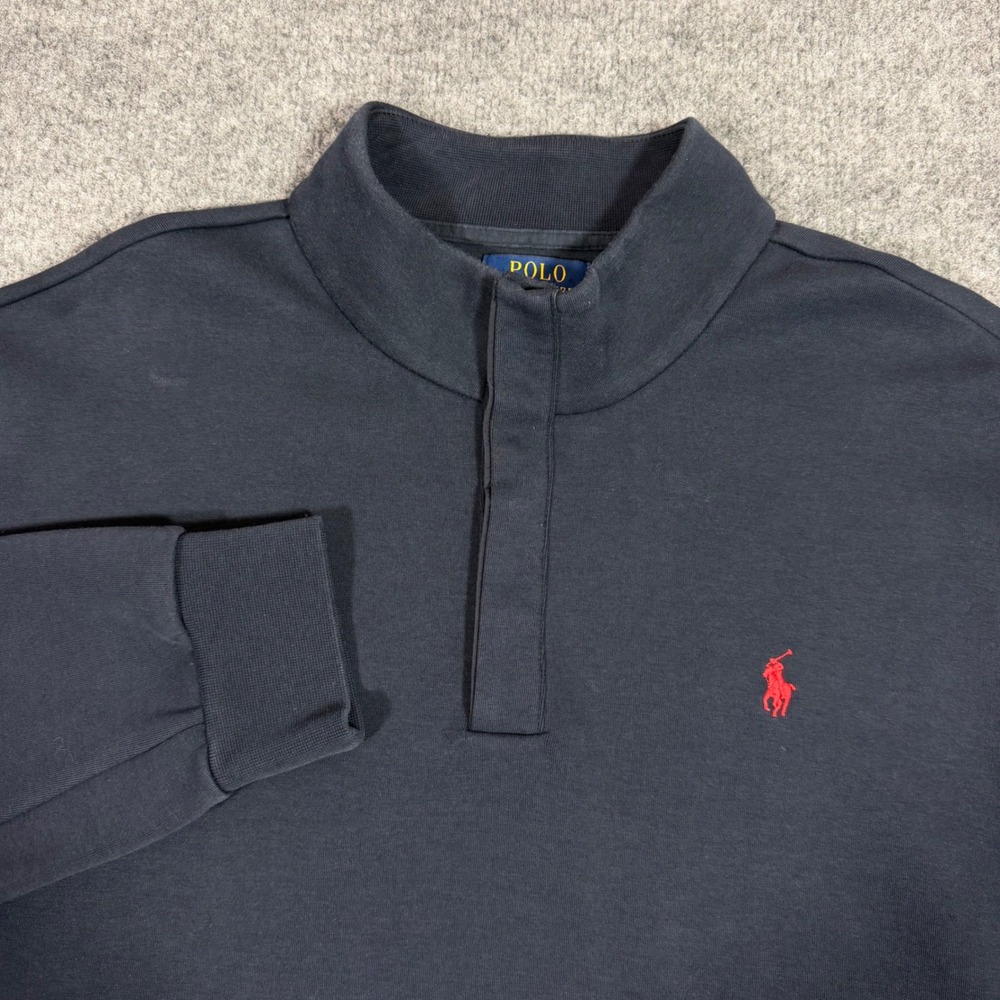 Polo Ralph Lauren Performance Quarter Snap Pullover Mens XXL Navy Cotton GUC